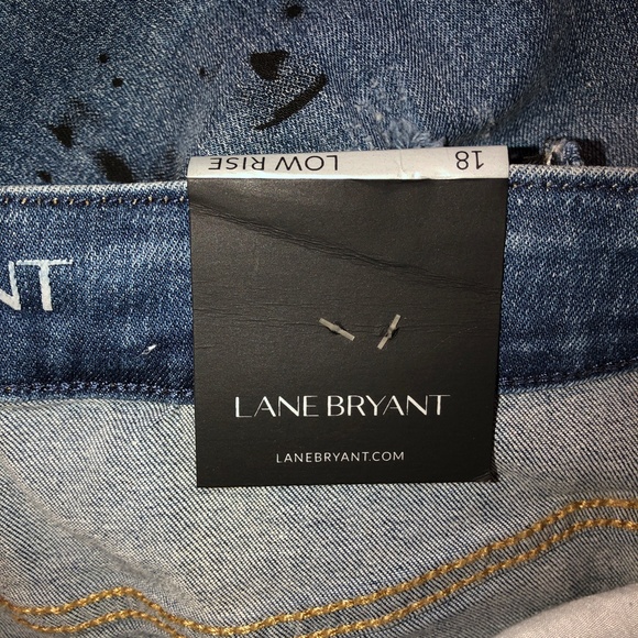 🎉7xHP🎉 LANE BRYANT Low Rise Boyfriend Jeans Paint Distressed Stretch 18 NWT! - Picture 15 of 16